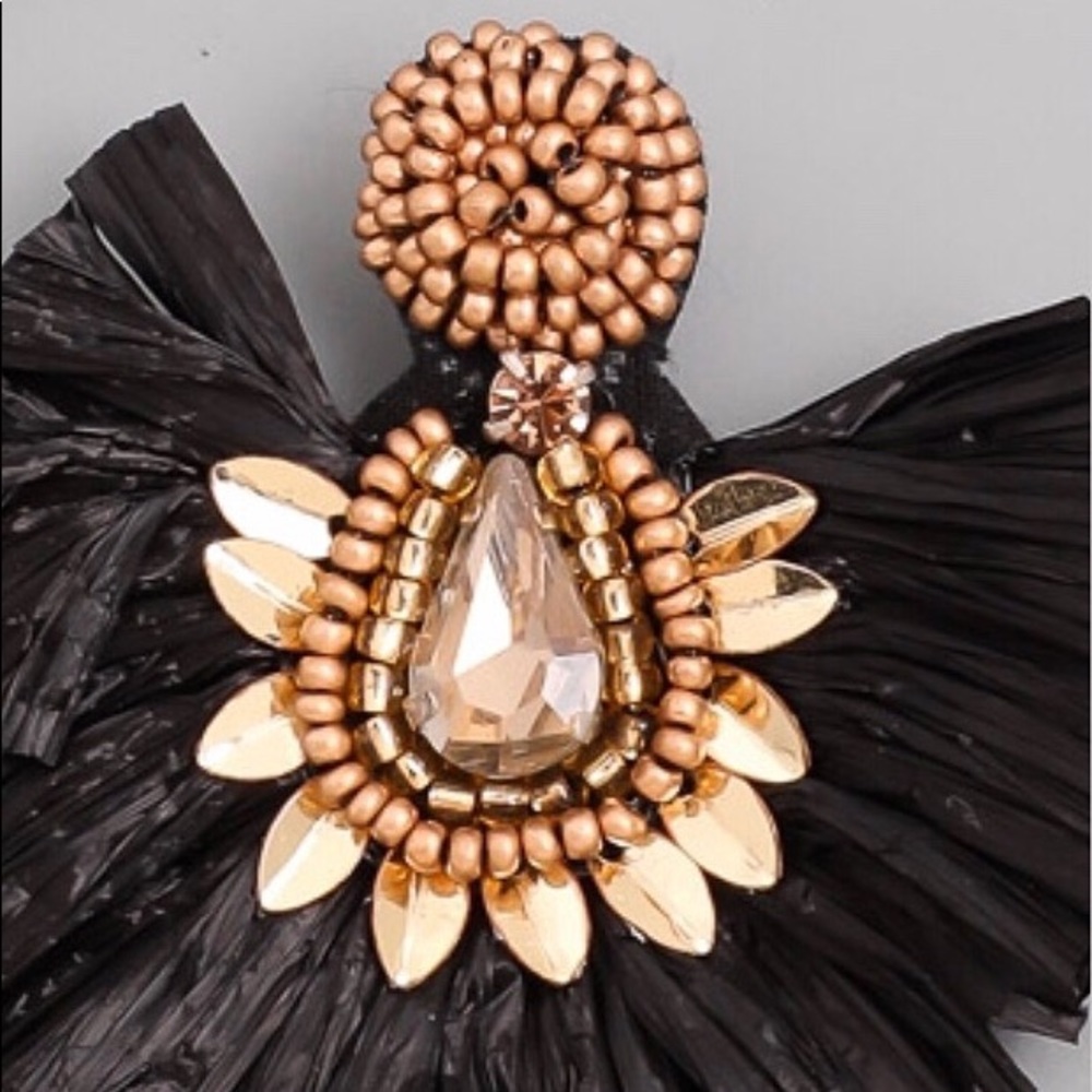 Odessa Raffia Fan Earrings View 2
